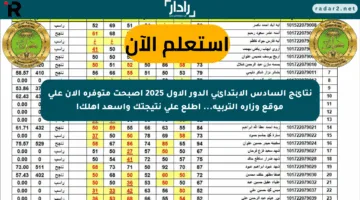 نتائج السادس الابتدائي الدور الأول 2025 أصبحت متوفرة الآن على موقع وزارة التربية… اطلع على نتيجتك وأسعد أهلك!